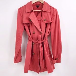 Daisy Fuentes Orange Coral Trench Coat